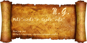 Móczár Győző névjegykártya